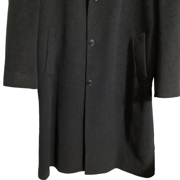 Andrew Fezza Cashmere Blend Charcoal Grey Button Up Long Coat Size S-42 - Picture 4 of 13